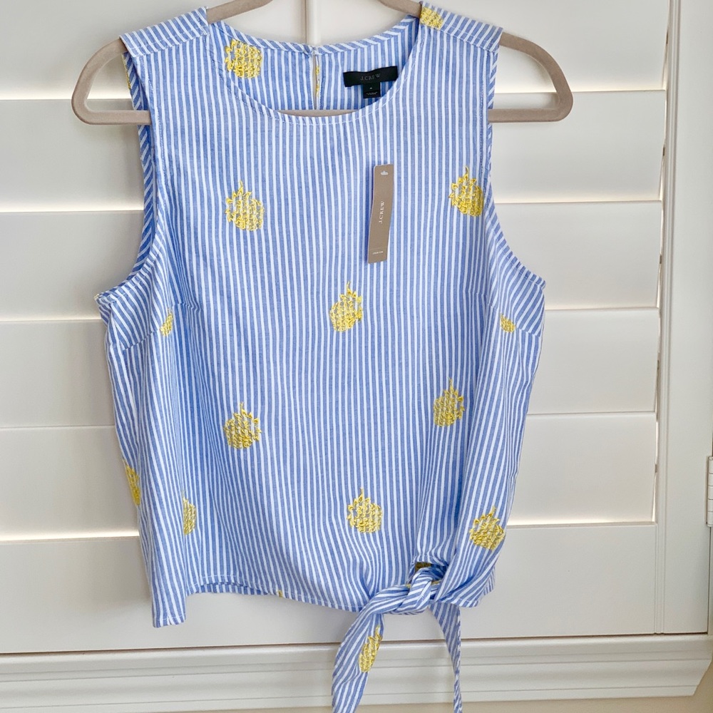 J. Crew Seersucker Pineapple top
